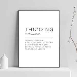 Thu&#39;o&#39;ng - Definition Art Print, Wall Art, Physical Print, Modern Home Decor, Word Poster Design, No Frame Included