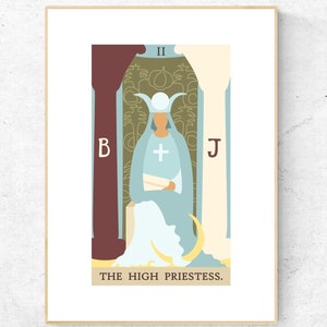 Impressão de carta de tarô da Alta Sacerdotisa - Cartaz para impressão do baralho de tarô Rider Waite Smith, impressão de arcanos maiores, download instantâneo