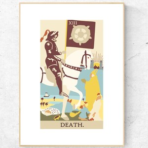 Death Tarot Card Print - Rider Waite Smith Tarot Deck Poster, Major Arcana physischer Druck, kein Rahmen enthalten