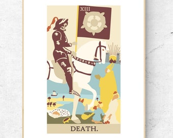 Death Tarot Card Print - Rider Waite Smith Tarot Deck Poster, Major Arcana Physical Print, No Frame Included