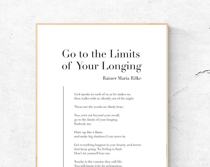 Rainer Maria Rilke - No Feeling is Final (letterpress Greeting Card ...