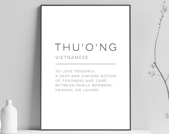 Thu&#39;o&#39;ng - Definition Art Print, Wall Art, Physical Print, Modern Home Decor, Word Poster Design, No Frame Included