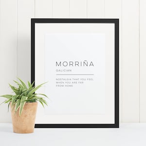 Morriña - Definition Art Print, Wall Art, Physical Print, Modern Home Decor, Word Poster Design, No Frame Included