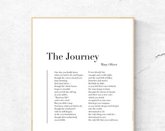 The Journey by Mary Oliver - Etsy
