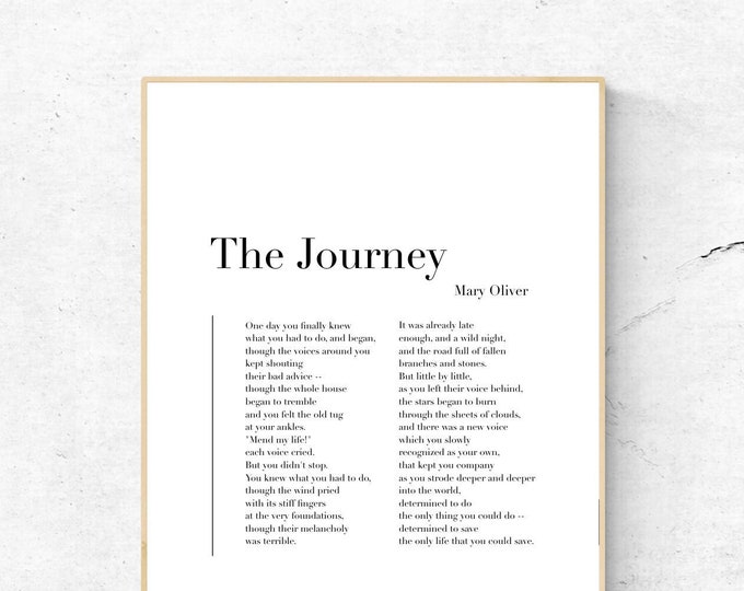 The Journey by Mary Oliver - Etsy