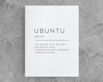 Ubuntu - Definition Art Print, Wall Art, Physical Print, Modern Home Decor, Word Poster Design, No Frame Included