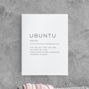 Ubuntu - Definition Art Print, Wall Art, Physical Print, Modern Home Decor, Word Poster Design, No Frame Included