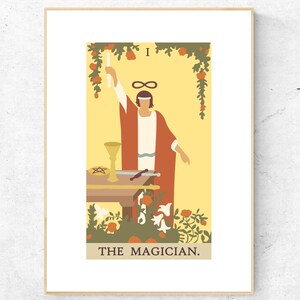 La impresión de la carta del tarot del mago - Cartel imprimible de la cubierta del tarot de Rider Waite Smith, impresión de los arcanos mayores, descarga instantánea