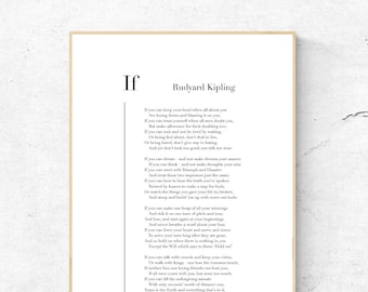 If by Rudyard Kipling - Poetry Art Print, Literature Wall Art, Poem Physical Print, Modern Home Decor, No Frame Included