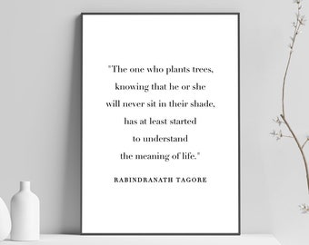 Rabindranath Tagore Quote - Art Print, Meaningful Wall Art, Mindfulness Physical Print, Modern Home Decor, No Frame Included