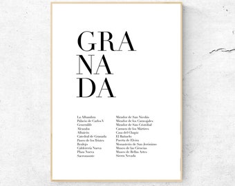 Granada Art Print - Travel Art Print, Monuments, Museums, Attractions, City Wall Art, Physical Print, Modern Home Decor, No Frame Included