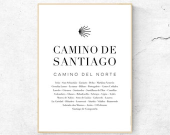Camino de Santiago - Camino del Norte - Travel Art Print, Galicia Wall Art, Physical Print, Galician Modern Home Decor, No Frame Included