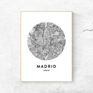 Madrid Kunstdruck - Karte Kunstdruck - Reise Kunstdruck, Stadt Wandkunst, Kartographie physischer Druck, moderne Wohnkultur, kein Rahmen enthalten