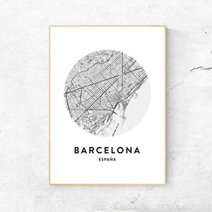 Barcelona Karte Kunstdruck - Reise Kunstdruck, Stadt Wandkunst, Kartographie physischer Druck, moderne Wohnkultur, kein Rahmen enthalten