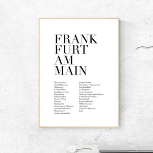 Frankfurt Am Main Printable Poster - Monuments, Museums and Attractions, Instant Download, Home Decor Digital Wall Art, Modern Art Print