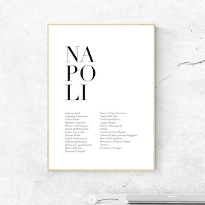 Napoli Printable Poster - Monuments, Museums and Attractions, Instant Download, Home Decor, Digital Wall Art, Modern Print, Poster Design
