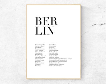 Berlin Printable Poster - Monuments, Museums and Attractions, Instant Download, Home Decor, Digital Wall Art, Modern Art Print Poster Design