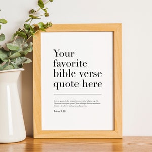 Custom Bible Verse Print, Custom Christian Art Print, Custom Scripture Wall Art, Bible Verse Physical Print, No Frame Included