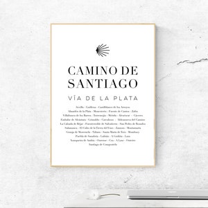Camino de Santiago - Vía de la Plata - Printable Poster, Digital Poster Design, Print at Home Instant Download, Modern Digital Print