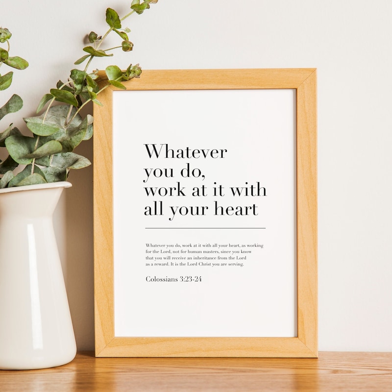 Colossians 3:23 24 - Etsy New Zealand