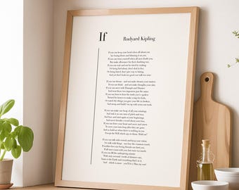 If by Rudyard Kipling - Poetry Printable Poster, Literature Instant Download, Literary Home Decor, Poem Digital Wall Art