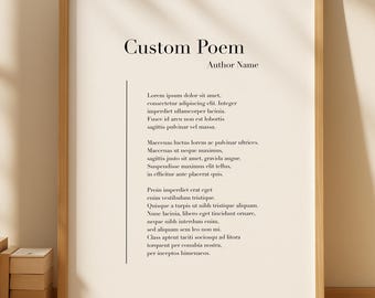 Custom Poem Print, Custom Poetry Art Print, Custom Literature Wall Art, Literary Physical Print, Modern Home Decor, No Frame Included