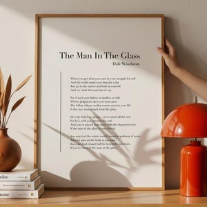 El hombre del espejo de Dale Wimbrow - Póster imprimible de poesía, descarga instantánea de literatura, decoración literaria para el hogar, arte digital para pared con poema