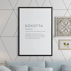 Gökotta - Definition Art Print, Wall Art, Physical Print, Modern Home Decor, Word Poster Design, No Frame Included