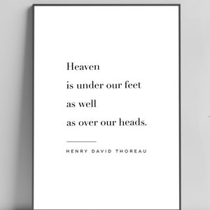 Cytat z nieba autorstwa Henry'ego Davida Thoreau - wydruk artystyczny z cytatem, sztuka ścienna z przemówieniem, wydruk fizyczny z wierszem, nowoczesny wystrój domu, bez ramki