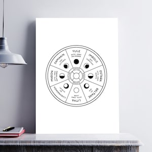 Wheel of the Year - Pagan Art Print, Wiccan Wall Art, Physical Print, Calendar Modern Home Decor, No Frame Included, Witchy Decor