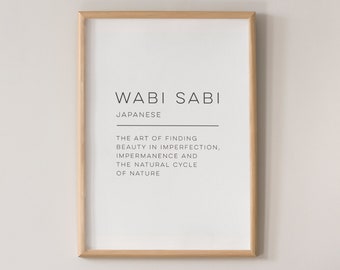 Wabi Sabi - Definition Art Print, Wall Art, Physical Print, Modern Home Decor, Word Poster Design, No Frame Included