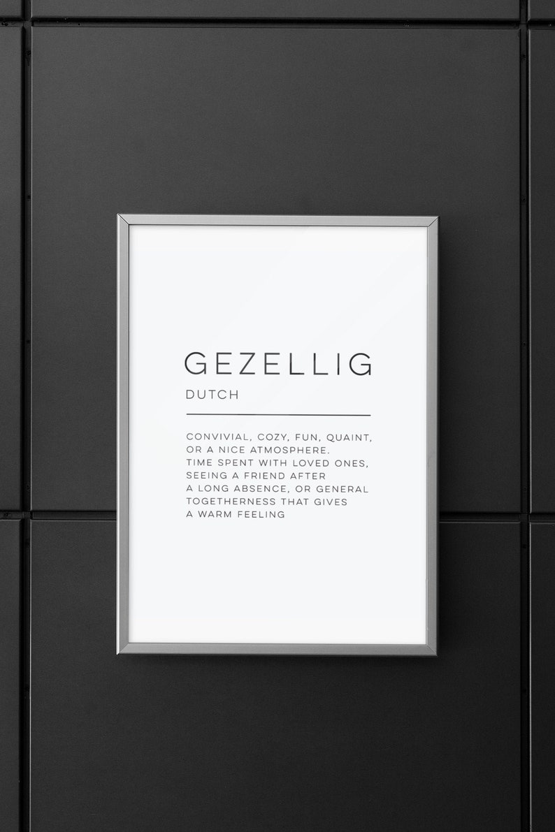 Gezellig Definition Printable Poster Digital Poster Print Etsy