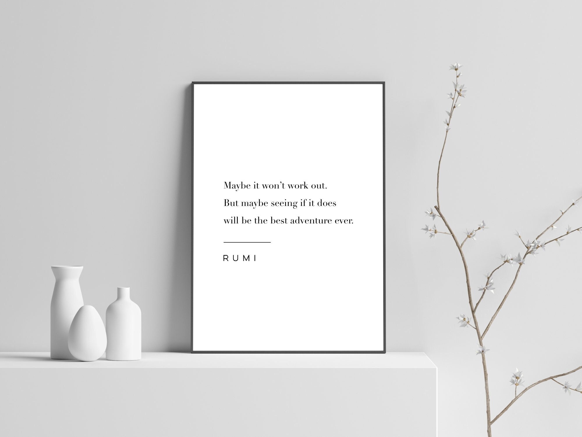 Rumi Quote Print - The Best Adventure Ever - Art Print, Meaningful Wall Art, Mindfulness Physical Print, Modern Decor, No Frame Included