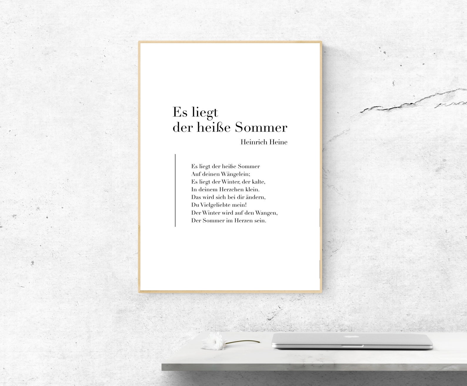 Es Liegt Der Heiße Sommer Von Heinrich Heine Poetry Art Etsy