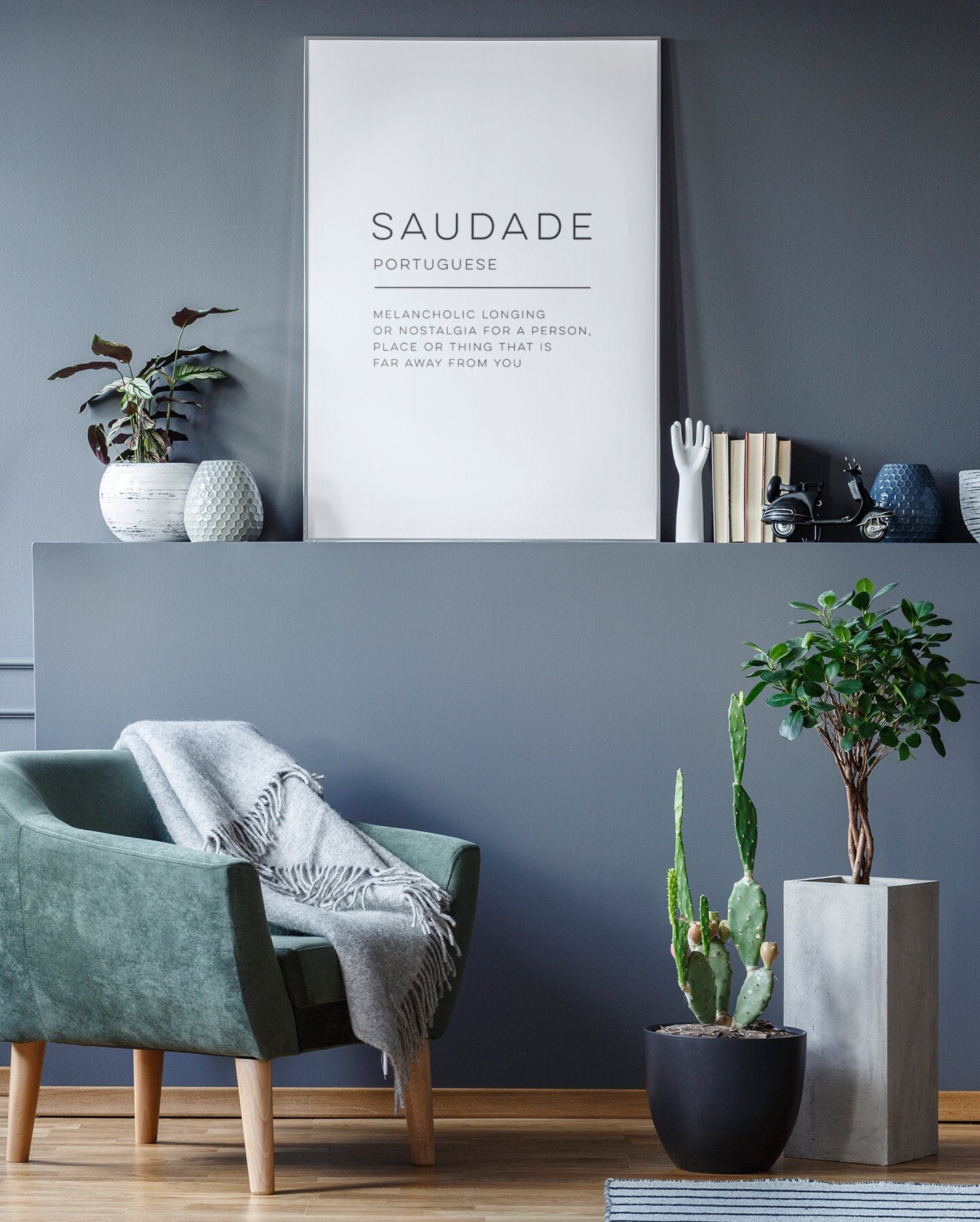 Saudade Definition Wall Art Printable Wall Decor (Instant Download) 