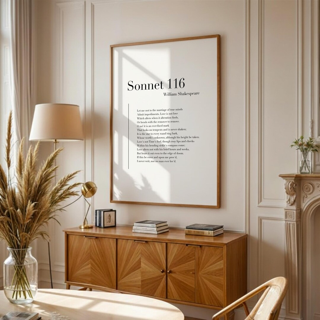 Sonnet 116 by William Shakespeare - Poetry Art Print, Literature Wall ...