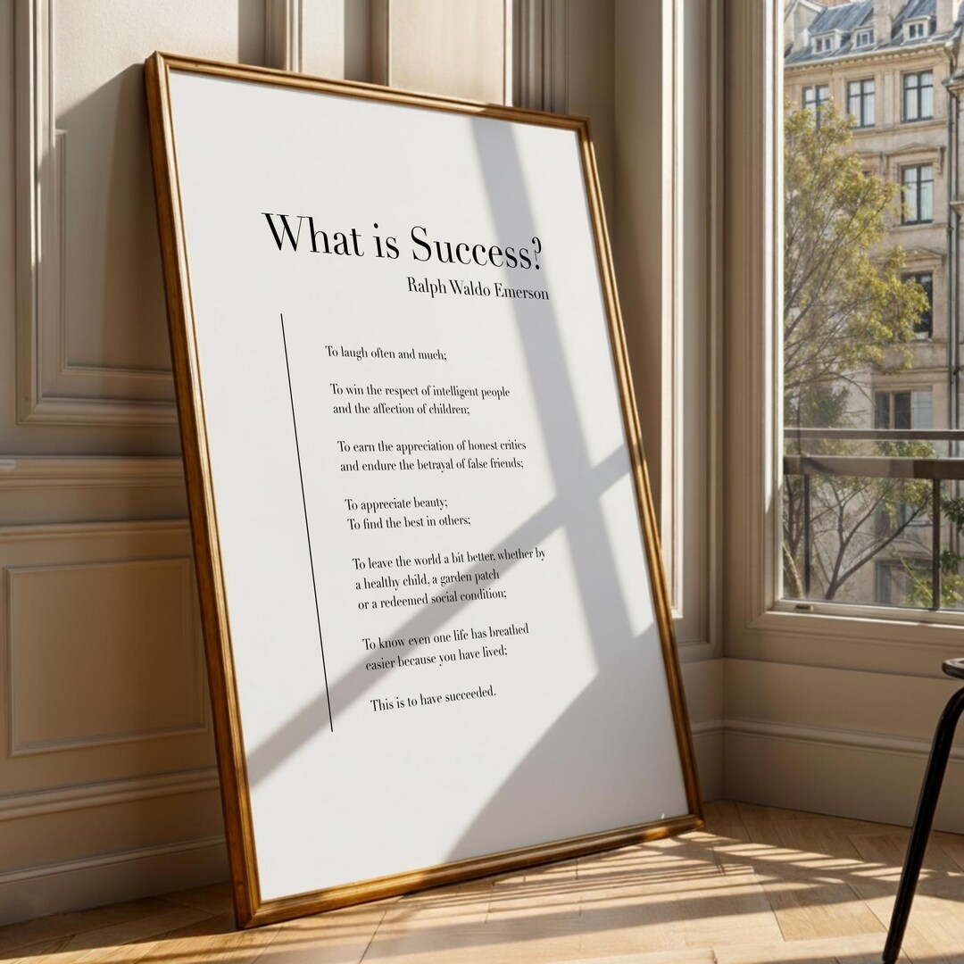 What is Success? by Ralph Waldo Emerson - Poetry Printable Poster ...