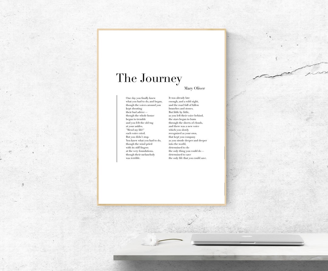 The Journey by Mary Oliver Poetry Art Print Literature Wall - Etsy