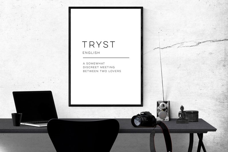 Tryst Definition Printable Poster Digital Poster Print at Etsy