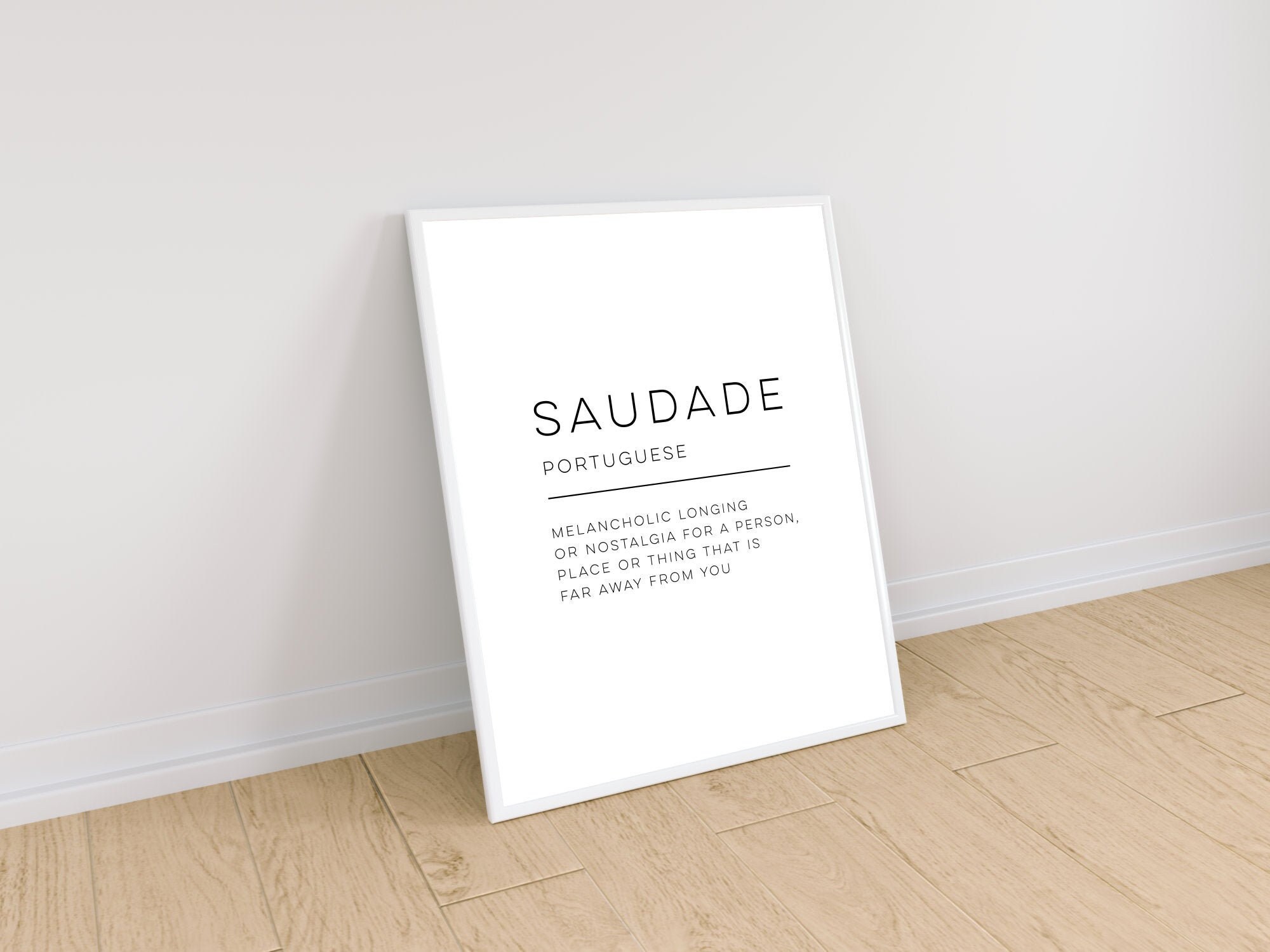 Saudade Definition Wall Art Printable Wall Decor