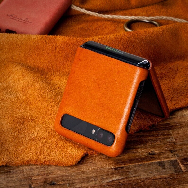 Premium Leather Galaxy Z Flip / 4 Colors / by Andantannerie Etsy