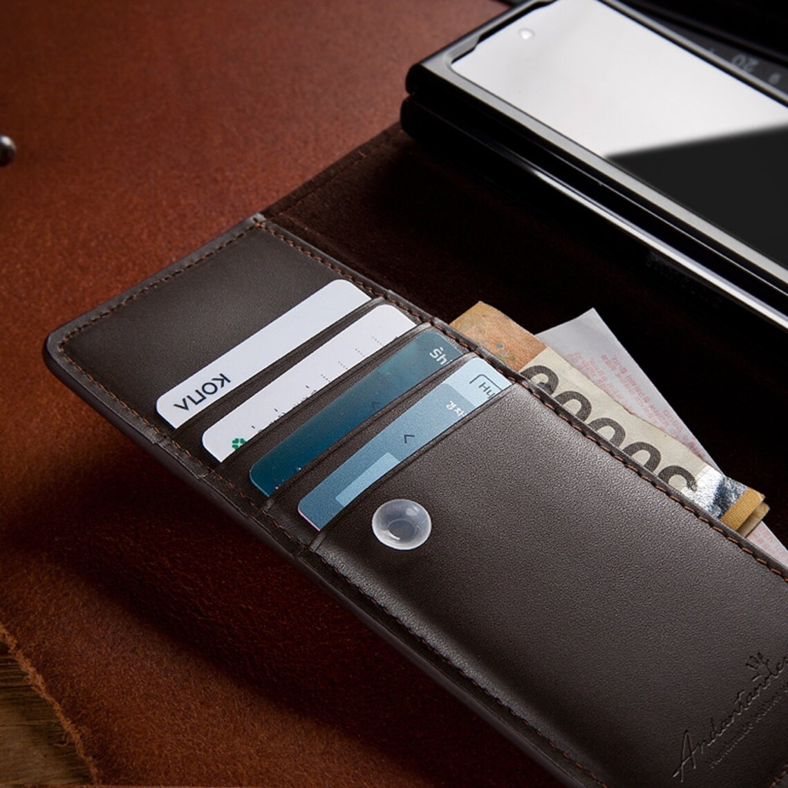 Leather Wallet Galaxy Z Fold 3 Case / 8 colors / Spen pocket Etsy