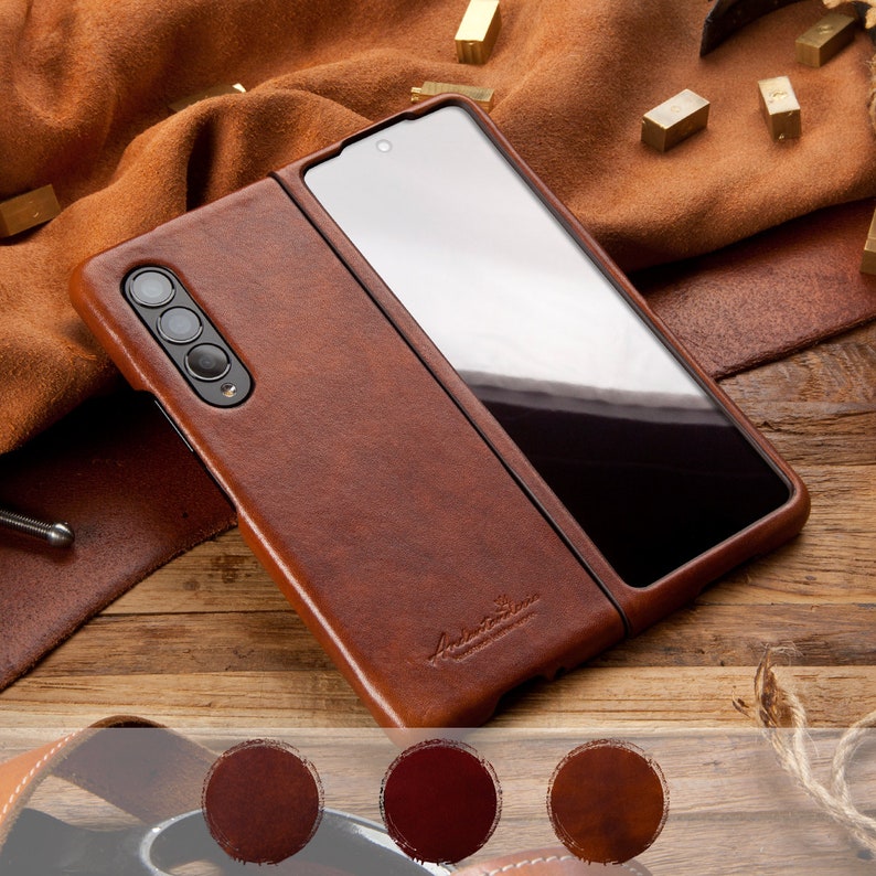 Premium Leather Galaxy Z Fold 3 Case / Z fold 2 / Fold 1 / 3 Etsy