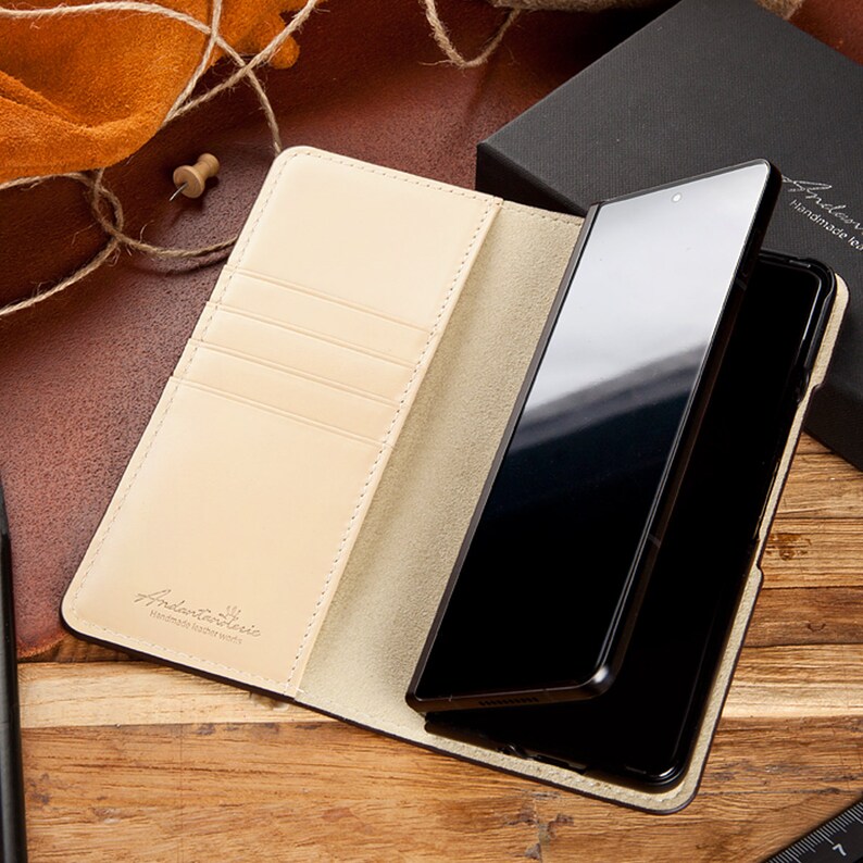 Galaxy Z Fold 4 Leather Case Etsy