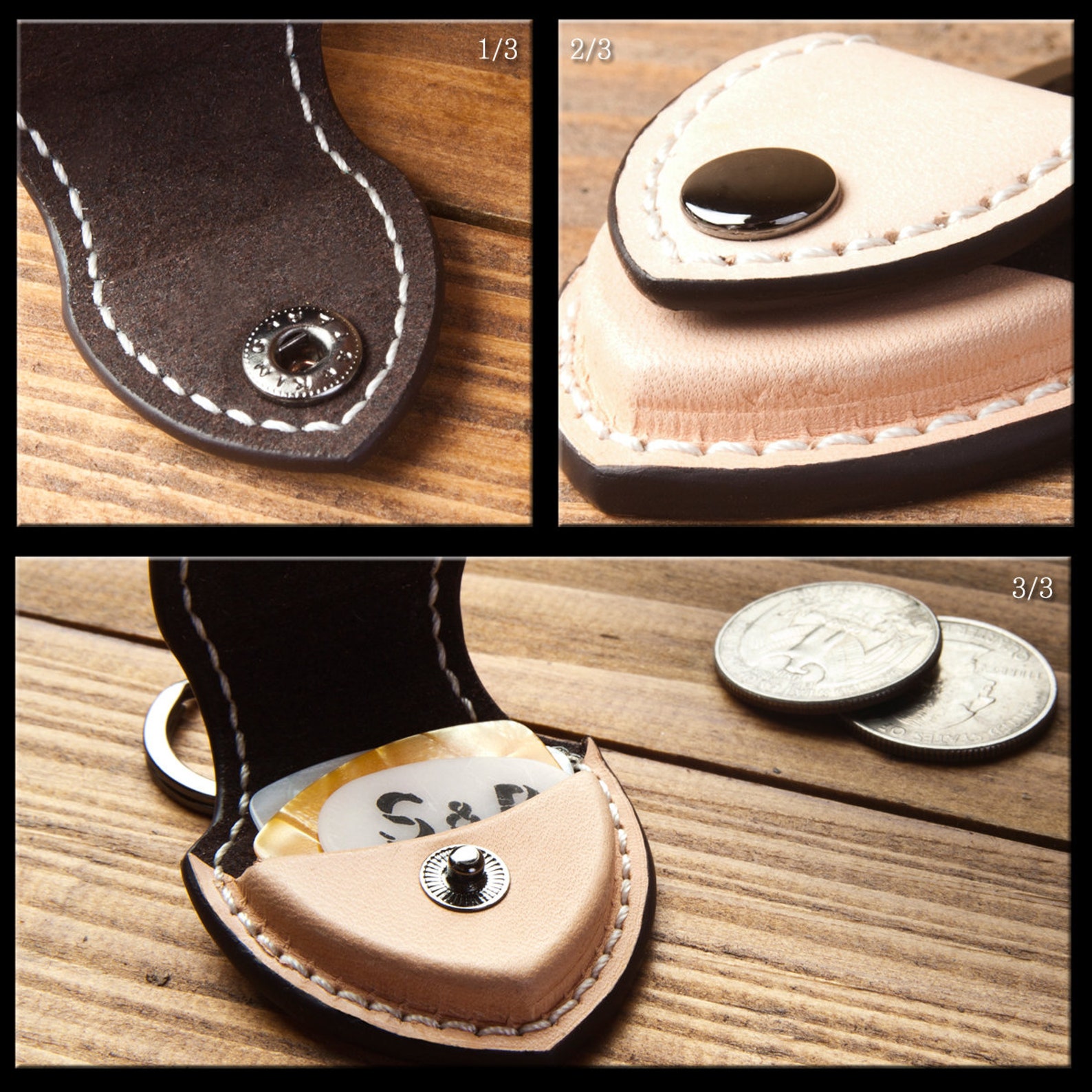 Premium Leather Guitar Pick Holder Guitar Pick Case V1 Etsy