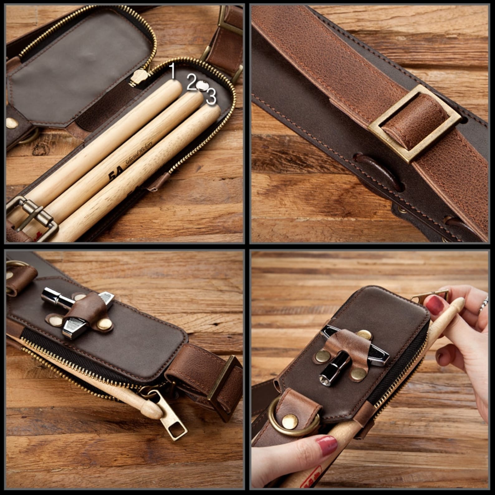 Premium Leather Drum Stick Bag Drum Stick Case Drum Stick Etsy