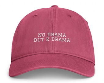 Czapka bez dramatów, ale z motywem K-dramy, czapka Coastal Washed | Haftowany kapelusz