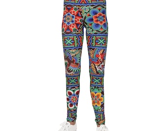Młodzieżowe legginsy Dancheong w koreańskim stylu świątynnym
