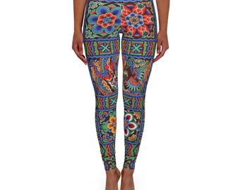 Kolorowe legginsy z kwiatowym wzorem Phoenix Tile | Legginsy damskie
