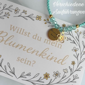 Minimalistisches personalisiertes Armband | Blumenkind Gravur | Schmuck Blumenmädchen | Perlenarmband | Hochzeit | Frage Blumenkind Geschenk